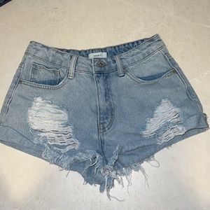 Forever 21, size 26 blue ripped jean shorts